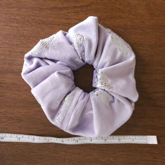 Handmade Oversized Scrunchie Lavender Fleece Moth Stars and Moon Soft Velvet Big - Picture 7 of 7